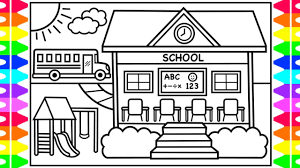 With cool professional illustrations that captivate kids of all ages, these coloring worksheets feature an educational component, ranging from dot to dot. How To Draw A School For Kids Back To School Drawing For Kids School Coloring Pages Youtube