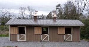 Aerial drone view of rural horse farm or ranch. Prebuilt Horse Barns Factory Direct Horse Barns Rent To Own