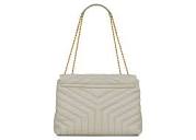 Saint Laurent Loulou Medium Chain Bag Matelasse Y Blanc Vintage in ...
