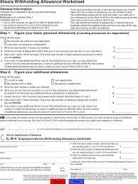 Total number of allowances you're claiming (use worksheet a for regular withholding allowances. Free Illinois Form Il W Pdf 110kb 2 Page S Page 2