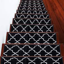 Both cut edges will sew with binding tape. Stair Treads Trellisville Collection Contemporary Cozy Vibrant And Soft Stair Treads 9 X 28 Black White Pack Of 13 100 Polypropylene Walmart Com Walmart Com