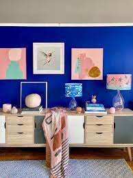 This Artist S Incredibly Colorful Rental Will Inspire You To Add Color To Yours Blue Walls Living Room Interior Design Paint Navy Home Decor