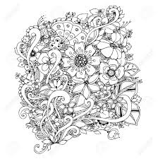 Download Vector Illustration Of Flowers Doodle Adult Coloring Books Royalty Free Cliparts Vectors And Stock Illustration Image 55993546