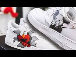 Black Air Forces Customised Custom Kaws X Sesame Street Air Force 1 S Youtube Nike Shoes Air Force Custom Nike Shoes Nike Air Shoes