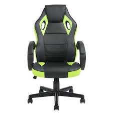 Furniturer Tunney Green Pu Racing Gaming Chair Tunney Green Lmkz The Home Depot In 2020 Gaming Chair Chair Game Room Kids