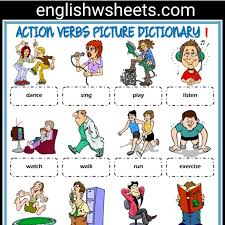 Action Verbs Esl Printable Picture Dictionary For Kids 5 Sets Action Verbs Actionverbs Elt Esl Printable Pi Action Verbs Dictionary For Kids Verbs Esl