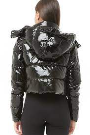 Faux Patent Leather Puffer Jacket Shiny Jacket Puffer Jacket Women Classy Winter Outfits
