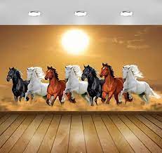 Avikalp Awi3249 Seven Running Horses Vastu Hd Wallpaper Vinyl 182cm X 152cm Amazon In Home Ki In 2021 Horse Wallpaper Horse Canvas Painting White Horse Painting