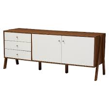 Arrange an outstanding centerpiece for your foyer or accent your living room with an accessory of unparalleled design with our gorgeous cabinet. Harlow Mid Century Modern Scandinavian Style Wood Sideboard Storage Cabinet Walnut White Baxton Studio Target