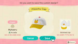 Acnh Pikachu Cap Pikachu Cap Acnh Designs Animal Crossing