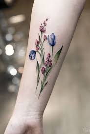 Tulips Snapdragons Tattoo Inkstylemag Colorful Flower Tattoo Tulip Tattoo Flower Tattoo Designs
