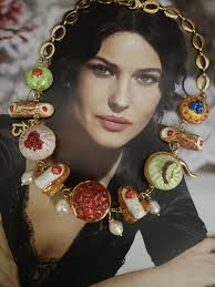 ANTICHI SAPORI, Italian Food Necklace, Sicilian Cake Necklace, Italian Folk  Necklace, Caltagirone Ceramic Necklace, Baroque Necklace,sicily