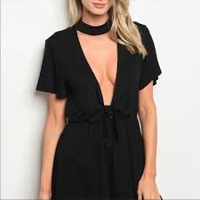 Tops Plunging Neckline Romper Poshmark