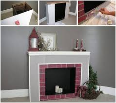 Use flamelesss candles for the inside. Diy Cardboard Christmas Fireplace One Little Project Facebook