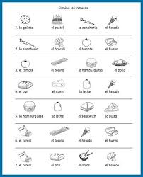 Spanish Food Vocabulary Printable Activities Spanish Playground Spanish Food Vocabulary Spanish Worksheets Learning Spanish