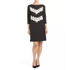 Maggy London Sheath Dress Black Ivory Lace Detail Nwt