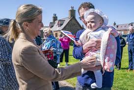 Sophie and Edward beam as they visit coastal village facing challenges
