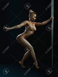 Bronzed Danse Femme Nue Au Pôle Studio De Danse Banque D'Images et Photos  Libres De Droits. Image 73174206