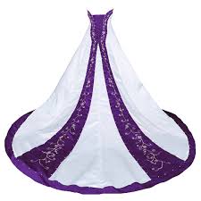 This royal blue and white wedding dress is lined with silver and gray, picking up the light as it moves. Sweetheart Royal Blue And White Wedding Dress A Line Satin Embroidery Siaoryne