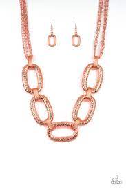 Take Charge Copper Hammered Necklace Large Link Necklace Copper Necklace