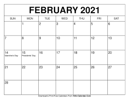 February 2021 Calendar In 2020 Free Calendar Template Calendar Printables 2021 Calendar