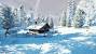 Mountain Winter Cabin Scene