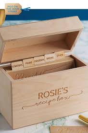 Personalised Name Wooden Recipe Box Recipe Box Wooden Recipe Box Diy Personalized Recipe Box