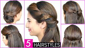 In Just 2 Mins 5 Quick Easy Heatless Hairstyles Anaysa Youtube Heatless Hairstyles Hair Styles Easy Hairstyles Quick