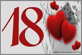 Biglietto Di Auguri 18 Anni Con Cuori Auguri Di Compleanno Biglietto Di Auguri Auguri Di Buon Compleanno