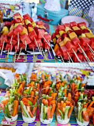Cookout Love This Idea Of The Fruit Skewers And Veggie Cups With Ranch Dip On Bottom For Fruit How About Pomegranate Or Rose Petal Sal Barbecue Salad