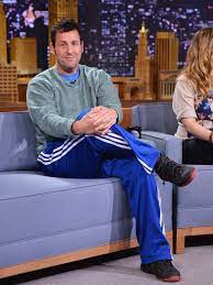 Ah, great outfit, adam, i see you've worn your finest adam sandler is dressed so badly you hardly notice that kevin james appears to be wearing some kind of orthopedic wrestling shoes 16 Times Adam Sandler Looked Like He Got Dressed In The Dark