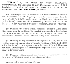 SC CASE 2022-0002: HEIRS OF HERMINIO MARQUEZ VS HEIRS OF EPIFANIA M.  HERNANDEZ (G.R. NO. 236826, 23 MARCH 2022, HERNANDO, J.) (BRIEF TITLE:  HEIRS OF MARQUEZ VS HEIRS OF HERNANDEZ)