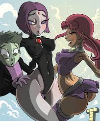beast boy cartoon network dc dc comics medullamind rachel roth  raven (dc) starfire straight teen titans 