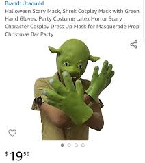Shrek Masks Have A History Of Crappy Design Thorgift Com If You Like It Please Buy Some From Thorgift Com In 2020 Scary Characters Scary Halloween Costume Party