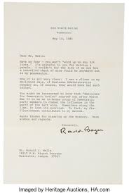 Explain that you're applying for a. Ronald Reagan Typed Letter Signed As President One Page 7 X Lot 35194 Heritage Auctions