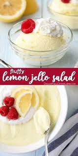 Gently fold in cool whip and raspberries, being careful not to stir to vigorously. Fluffy Lemon Jello Salad Aka Lemon Fluff Dessert Fluff Desserts Jello Dessert Recipes Jello Mold Recipes