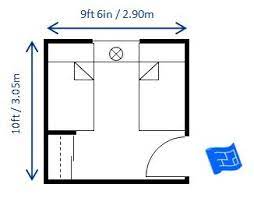 10ft X 19ft 6in Bedroom Size For Twin Beds Allows For The Minimum Recommended Space Between The Beds You Ca Bedroom Size Small Bedroom Layout Bedroom Layouts