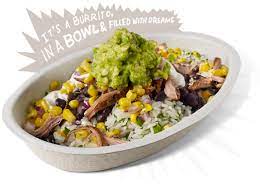 Burrito Bowls Cilantro Lime Rice Black Beans Carne Asada Corn Guacamole Sour Cream Yu Healthy Fast Food Lunch Fast Healthy Meals Chicken Bowl Recipe