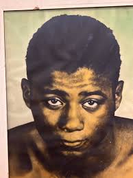 Vintage 1950s Floyd Patterson Boxing Acetate Photo Poster 18"x18"