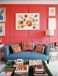 Blue living room with yellow accents. 100 Best Red Living Rooms Interior Design Ideas