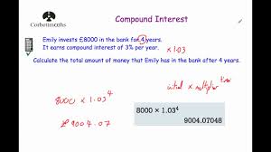 You just need to fill in the boxes around the equals signs. Compound Interest Corbettmaths Youtube