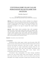 Apakah yang dimaksudkan dengan syumul? Pdf Universalisme Islam Dalam Peradaban Klasik Dan Modern