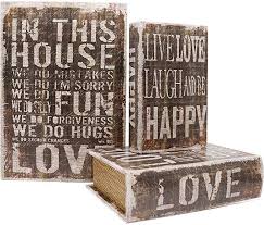 Amazon Com Jolitac Decorative Book Boxes World Map Pattern Antique Book Invisible Box With Magnetic Cover Faux Wood Set Book Decor Map Pattern Antique Books