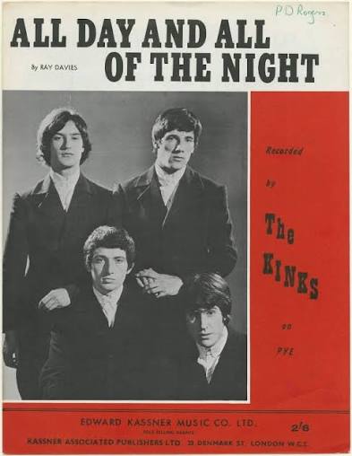 NPG D48448; Sheet music cover for 'All Day and All of the Night' by The  Kinks (Dave Davies; Pete Quaife; Mick Avory; Ray Davies) - Portrait -  National Portrait Gallery