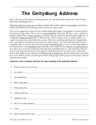 The Gettysburg Address Worksheet Social Studies Worksheets 7th Grade Social Studies Social Studies