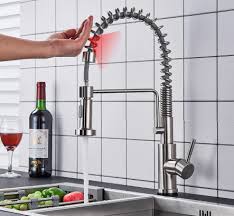 Hgn touch activated kitchen faucets with pull down sprayer,single handle smart faucet for kitchen sinks,304 stainless steel,matte black,without deck plate. Touch Kitchen Faucets Touch Sensor Kitchen Faucet At Junoshowers Https Www Junoshowers Com Faucet Kitchen Faucet Touch Kitchen Faucet Black Kitchen Faucets