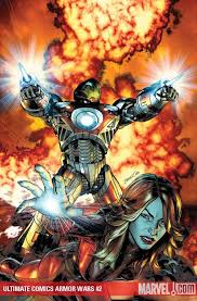 Ilustracion De La Portada De Ultimate Armor Wars 2 Incluido En El Tomo 58 Del Coleccionable Ultimate The Ultimates 6 Iro Ultimate Marvel New Iron Man Marvel