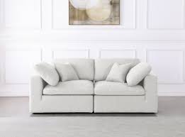 Check spelling or type a new query. Serene Linen Deluxe Cloud Modular Down Filled Overstuffed 80 Sofa In White Hyme Furniture