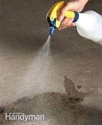 Then you will need to spray an oil cleaner or any other cleaning agent, such as laundry detergent or liquid dish soap, to wash away fresh stains. Clean Garage Floors Remove Oil Stains From Concrete Diy