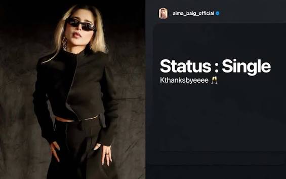 Aima Baig has once again sparked questions about her relationship status  after sharing a series of new pictures captioned &ldquo;Status: Single.  Kthanksbyeeeee.&rdquo; With rumours of trouble in her marriage to Zain Ahmed